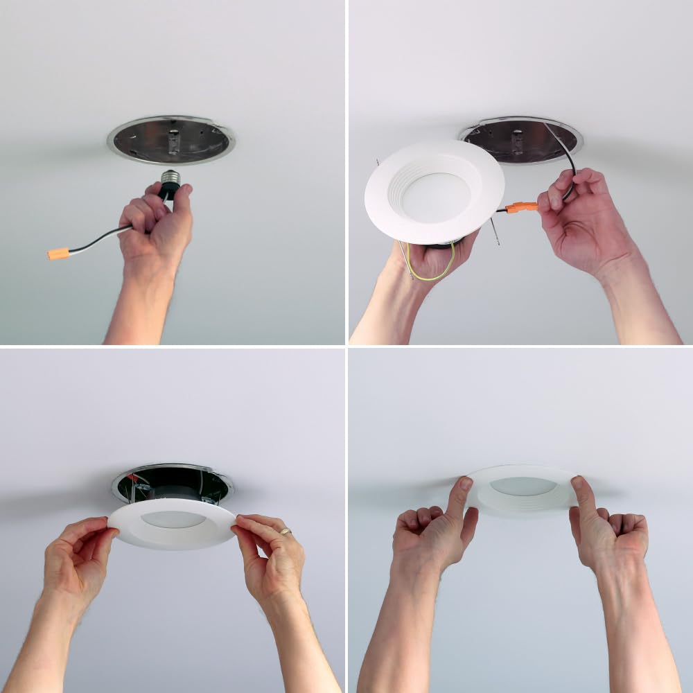 HALO Integrated LED Recessed Downlight Trim, 90 CRI, 3000K Soft White, Model LT560WH6930R-CA, Calif. Title 20 Compliant,