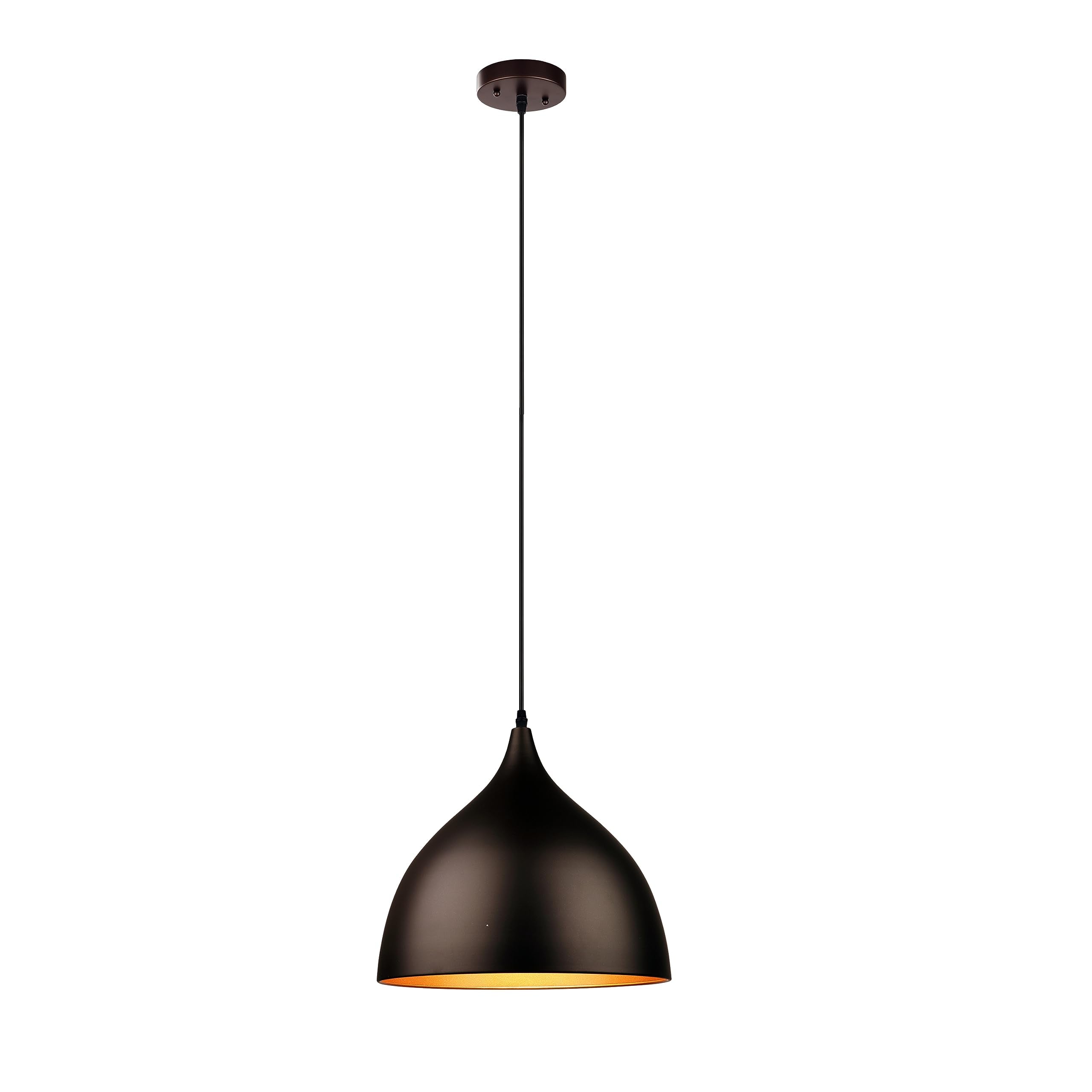 Chloe Lighting Industrial Mini Pendant Ceiling Fixture, 14in Wide, Metal, Oil-Rubbed Bronze, Model CH58070RB14-DP1