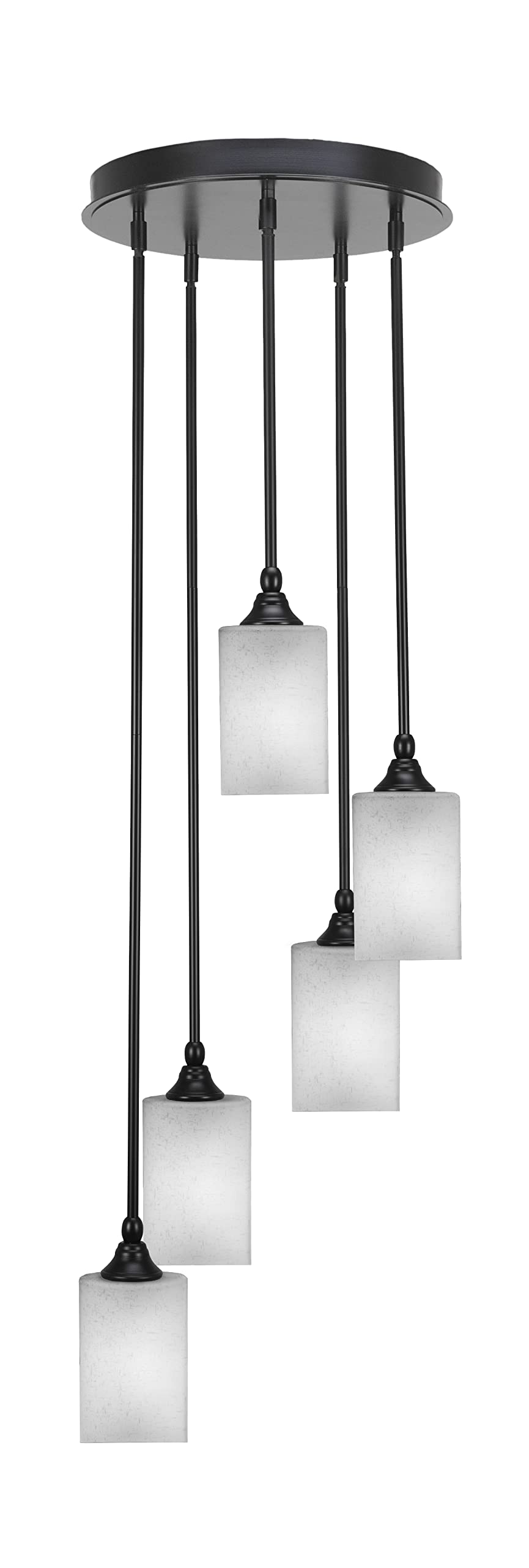 Empire 5 Light Cluster Pendalier in Matte Black Finish (2145-MB-531)