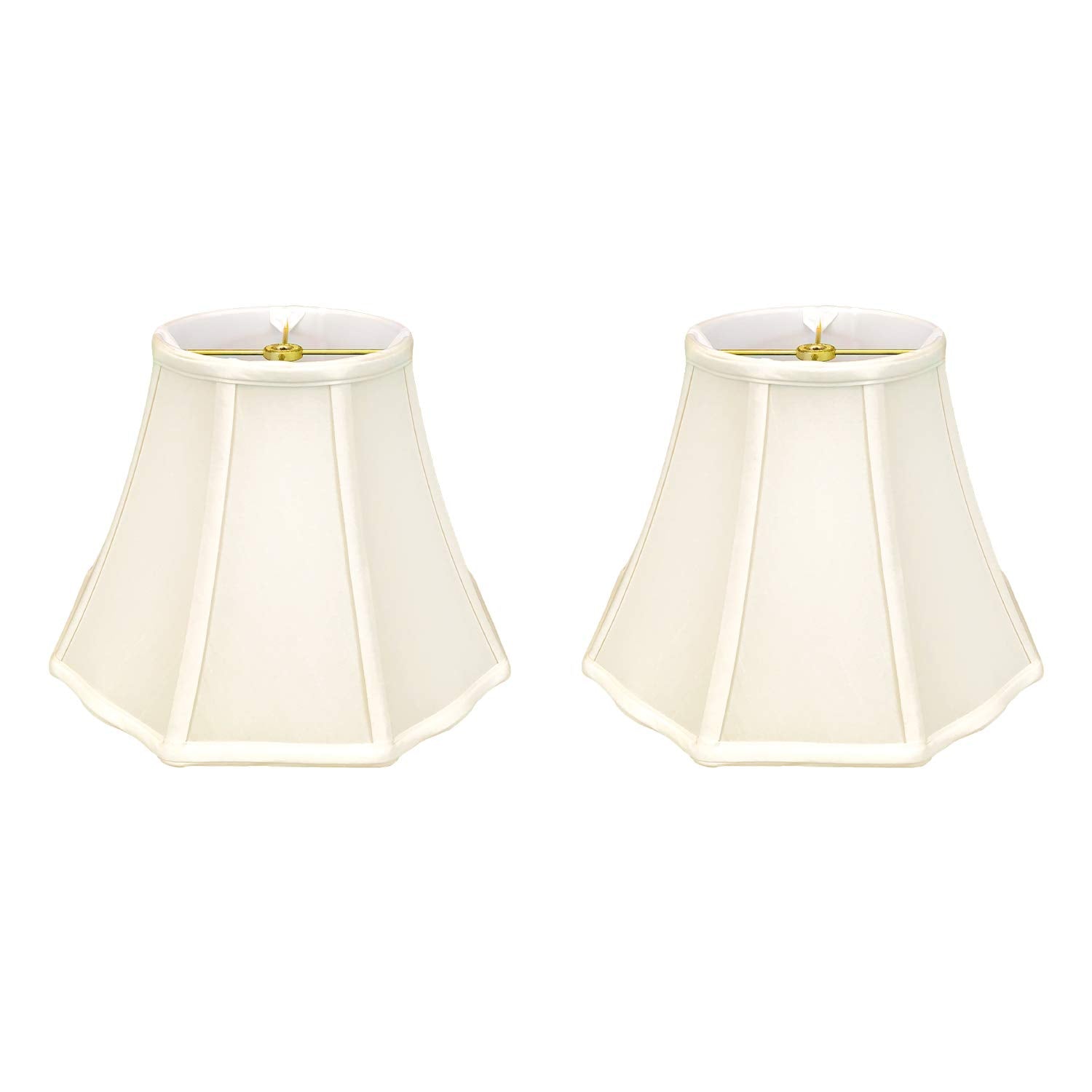 Royal Designs, Inc. Flare Bottom Lamp Shade Set of 2, 9 x 16 x 12, Eggshell, Model BSO-701-16EG-2, Fabric