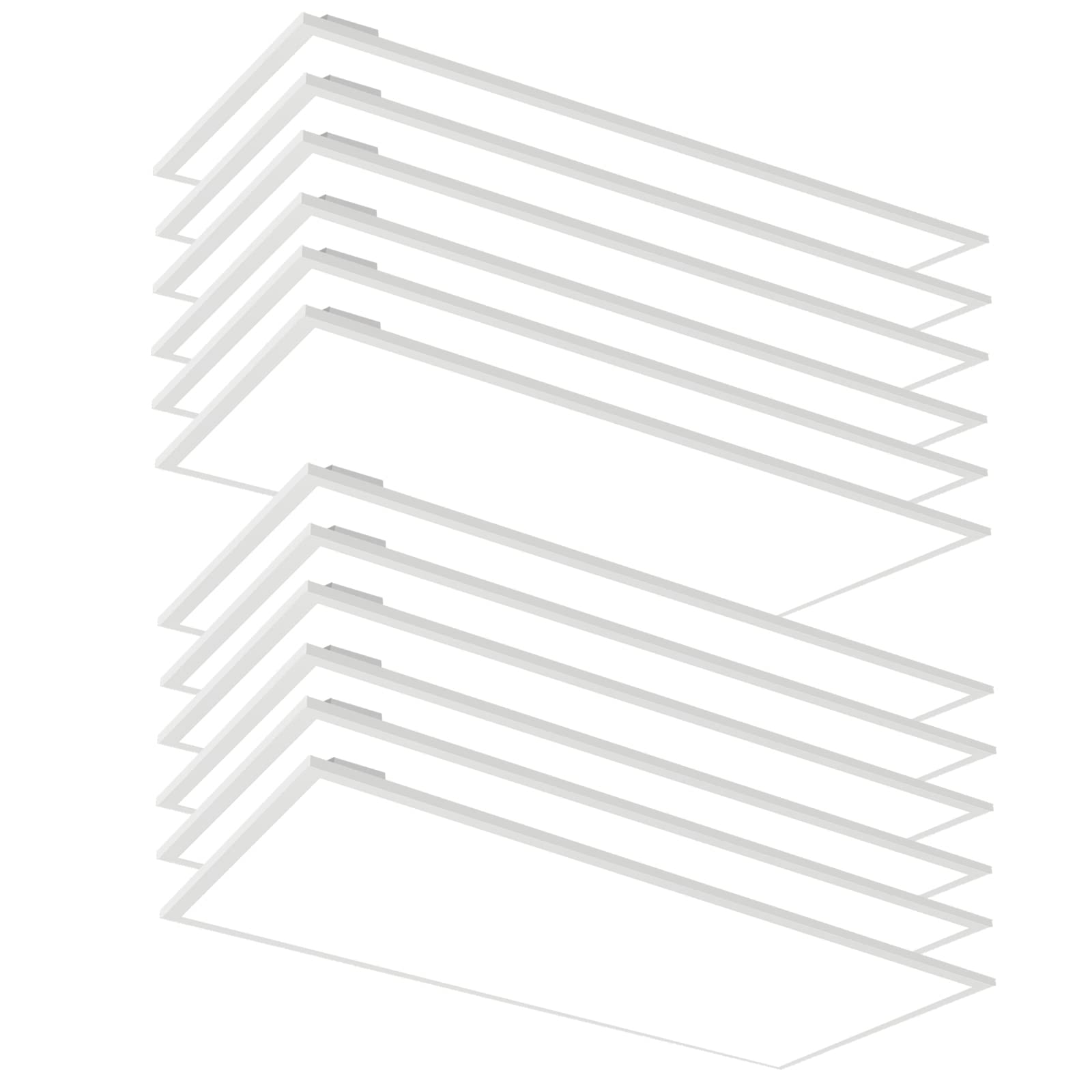 Seuron 12Pcs 2X4 Led Flat Panel Light, 5000K Daylight White Drop Ceiling Office Lights, 7800Lm Recessed Edge-Lit Fixture, Dimmable 0-10V Led Troffer Light Fixtures For Ofiice Kitchen, Etl Listed
