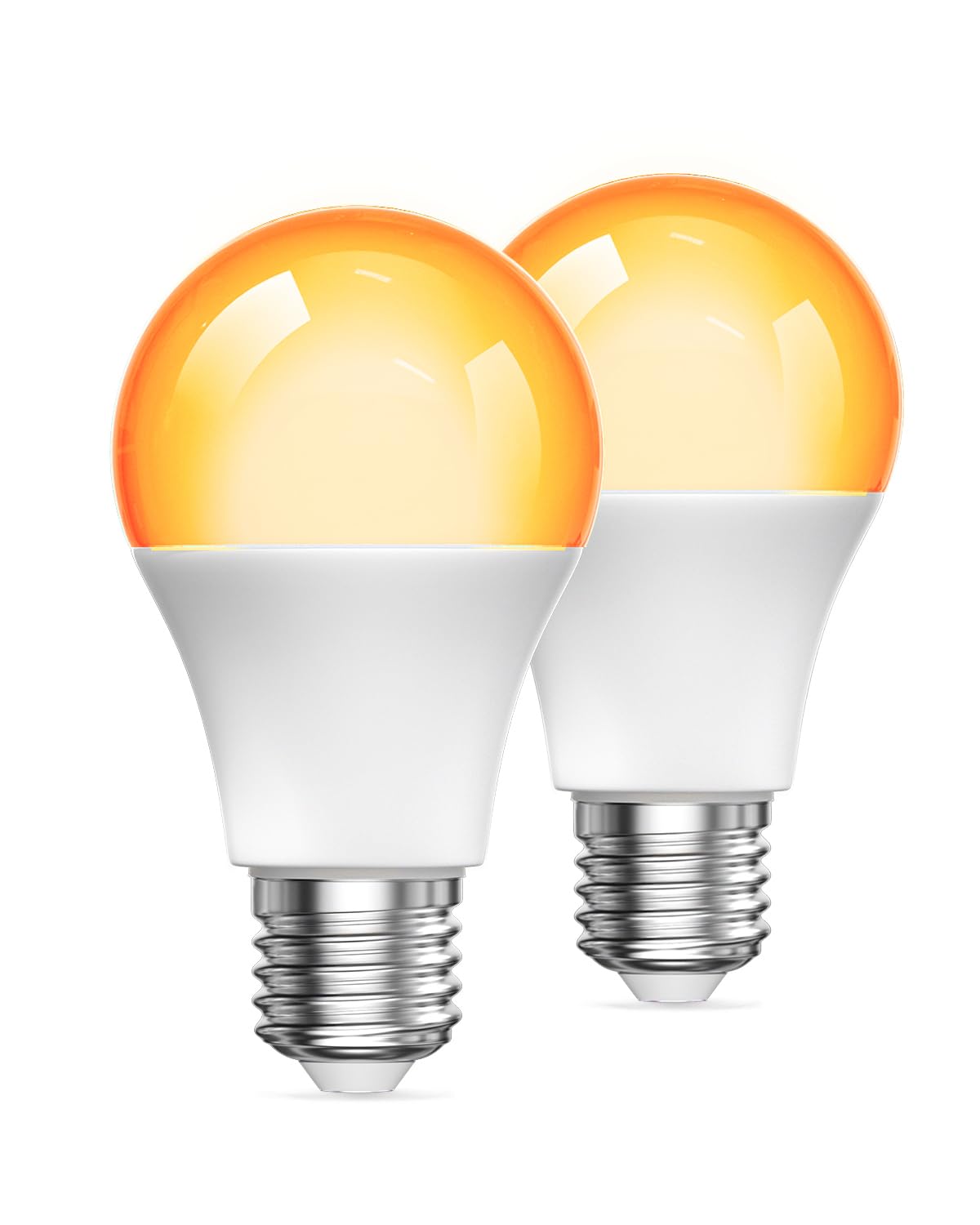 Bonlux Amber Light Bulbs 2000K, A19 9W E26 Led Yellow Soft Warm Sleep Light Bulb Blue Light Blocking (60 Watt Equivalent) For Be