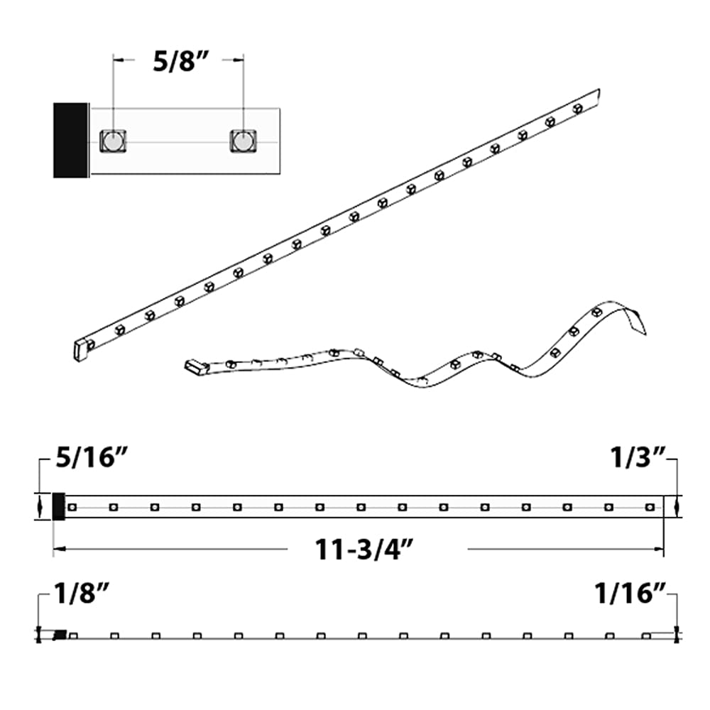 Jesco Lighting DL-FLEX-UP-4-60 4" Linear Strip, Cool White, Plastic Finish, Static Series