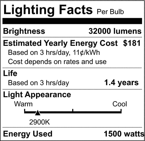 Satco S4169 1500 Watt 32000 Lumens T3 Halogen Double Ended R7S Base 120 Volt Clear 254Mm Light Bulb, Dimmable