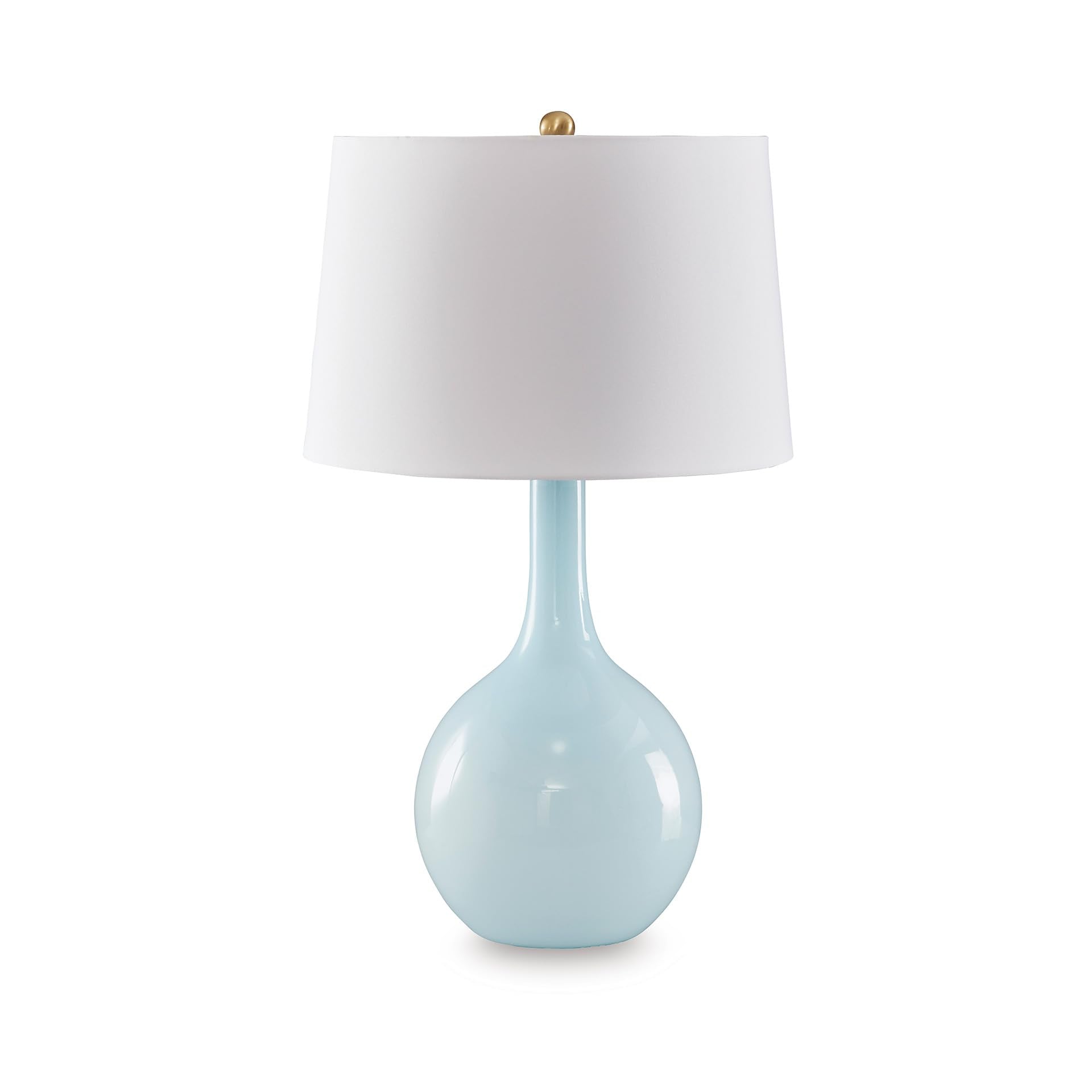 Signature Design by Ashley Rylanton Coastal Glass Table Lamp with 3-Way Switch, Light Blue