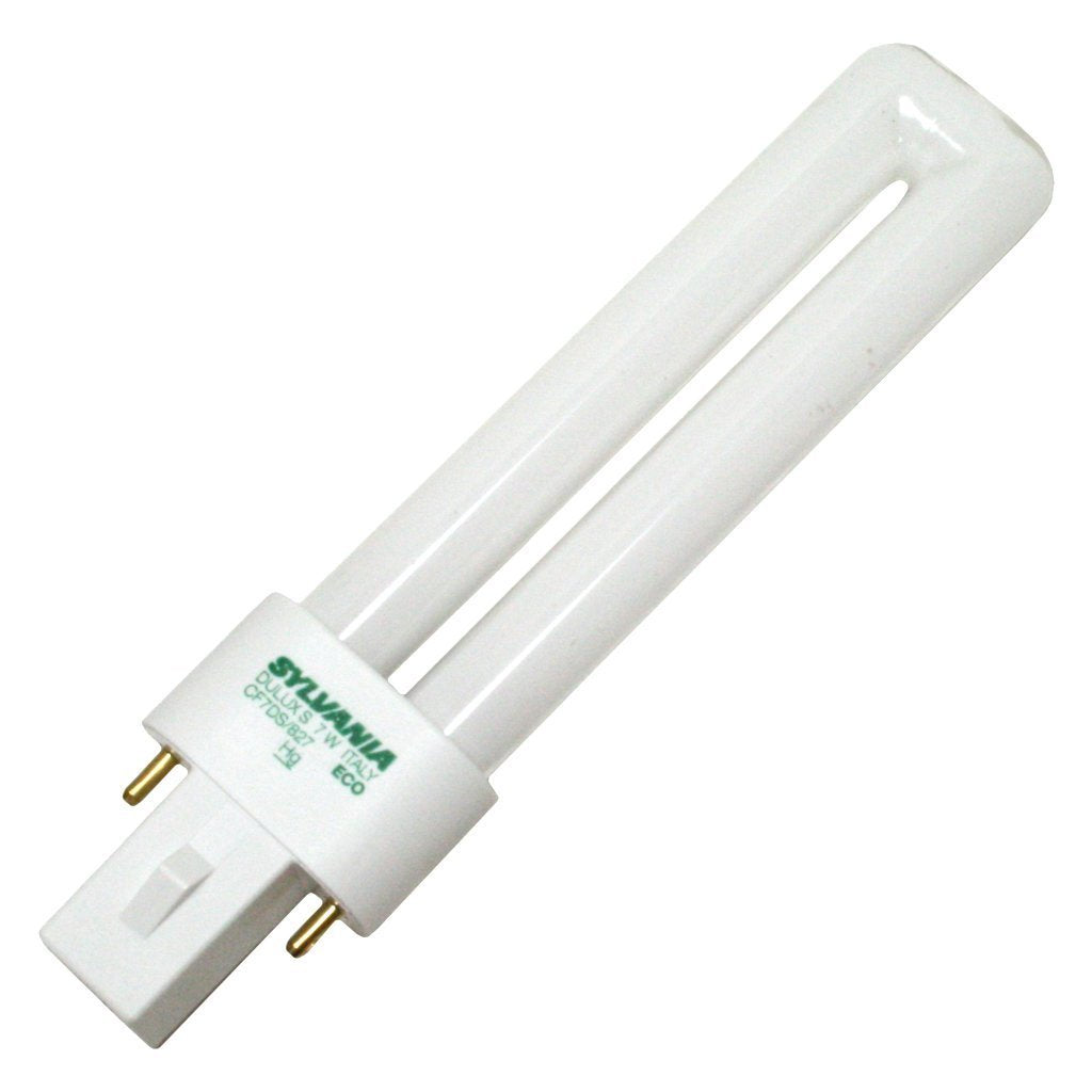 (25 Pack) Sylvania 21277 CF7DS/827/ECO 7Watt 2700K 2Pin Single Tube Compact Fluorescent Lamp25