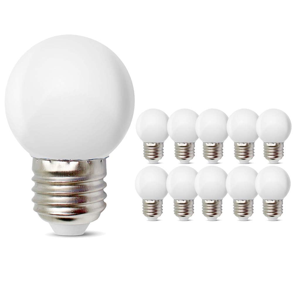 E27 E26 Small Led Mood Light Bulb 1W Soft White 3000K Not Dimmable 10W Equivalent For Bedroom Bathroom Makeup Mirror Porch Wall 