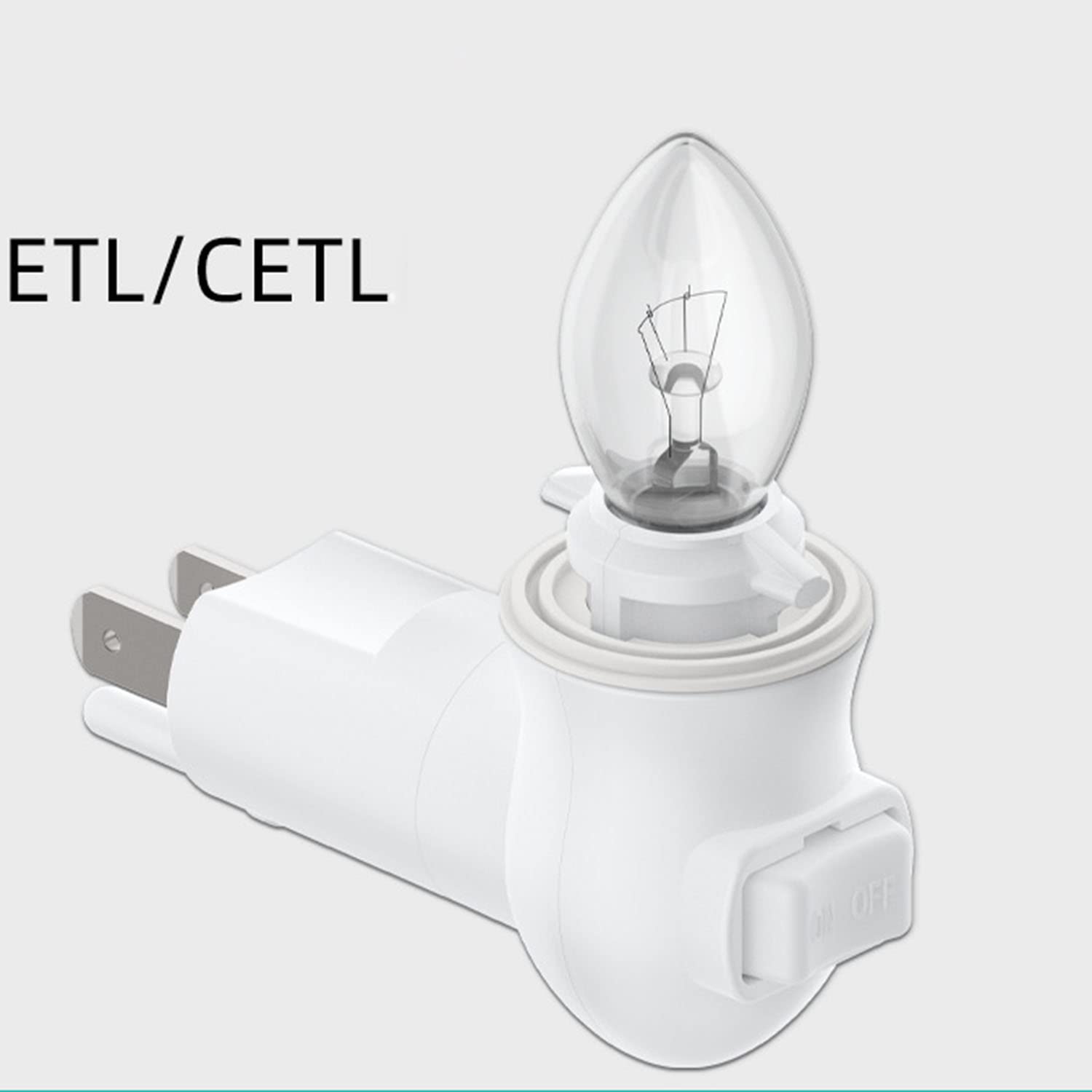 Plug In Night Light Module,Wall Light Plug With On/Off Switch,E12 Base Socket For Himalayan Crystal Salt Night Light,Wall Light (With Thread Gasket)