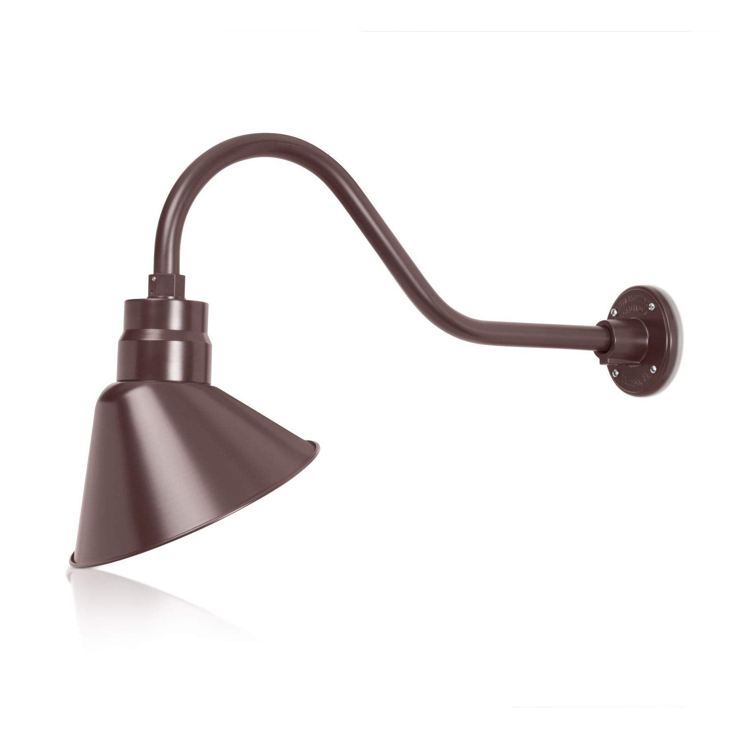 10in. Architectural Bronze Angle Shade Gooseneck Sign Light Fixture with 22in. Long Extension Arm - Wall Sconce Farmhouse, Vinta