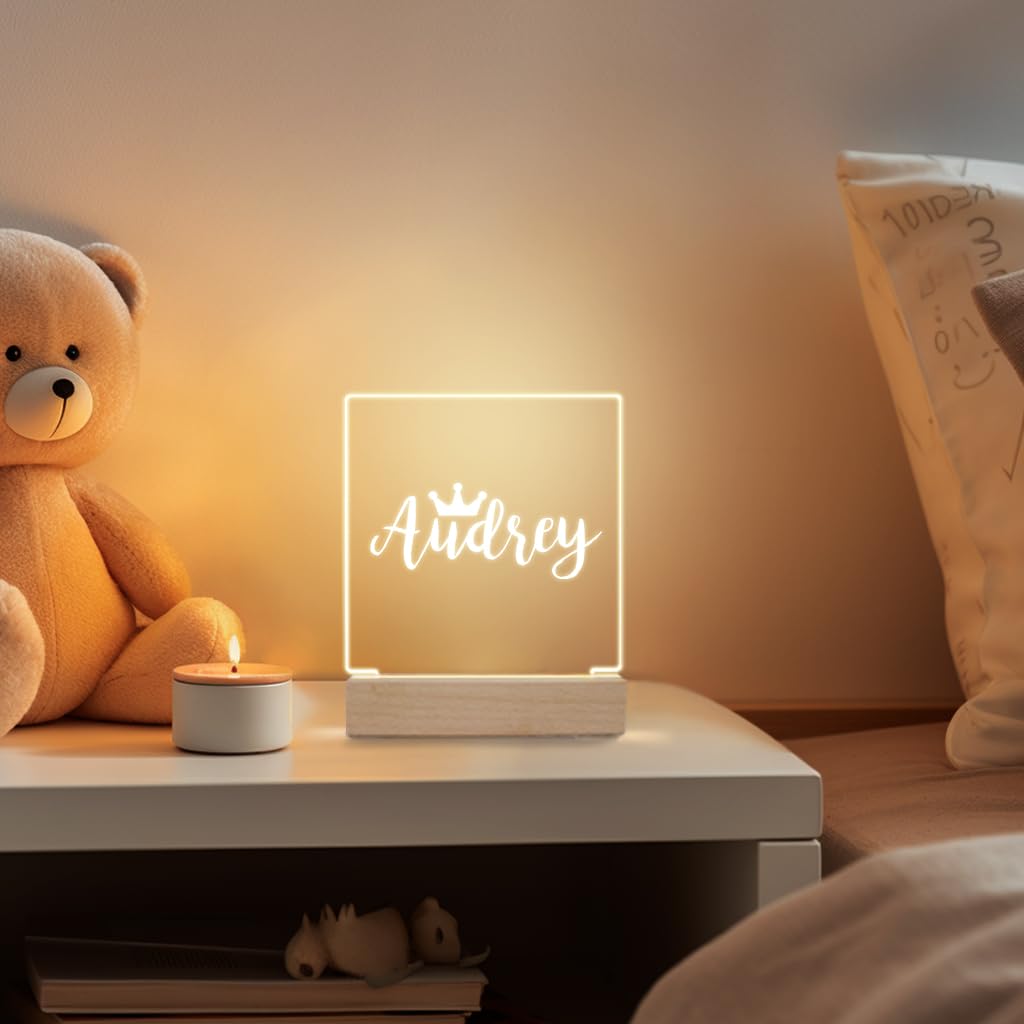 Personalized Night Light For Kids Girls Boys Customized Gifts For Baby Girl Bedroom Decor Crown