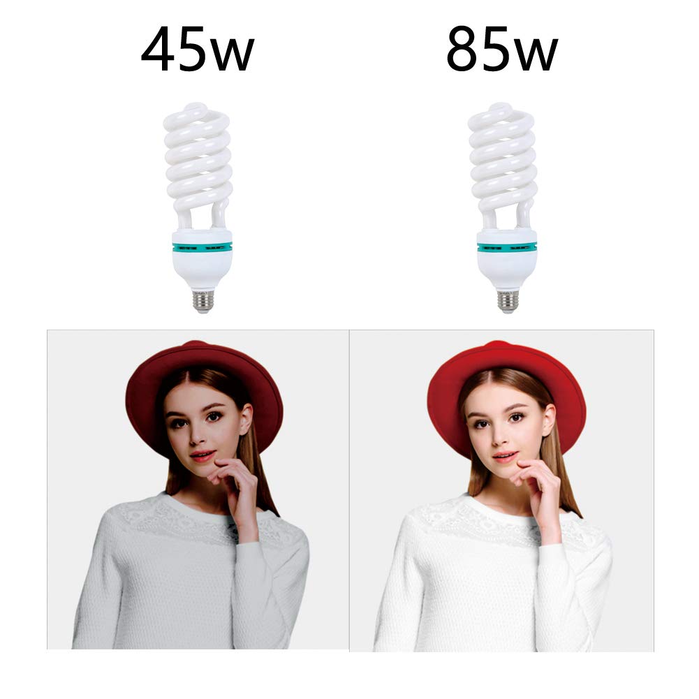 Aqirui 85W Light Bulb 5500K Cfl Daylight Spiral Softbox Bulb In E27 Socket For Photography Photo Video Studio Lighting White 1 P