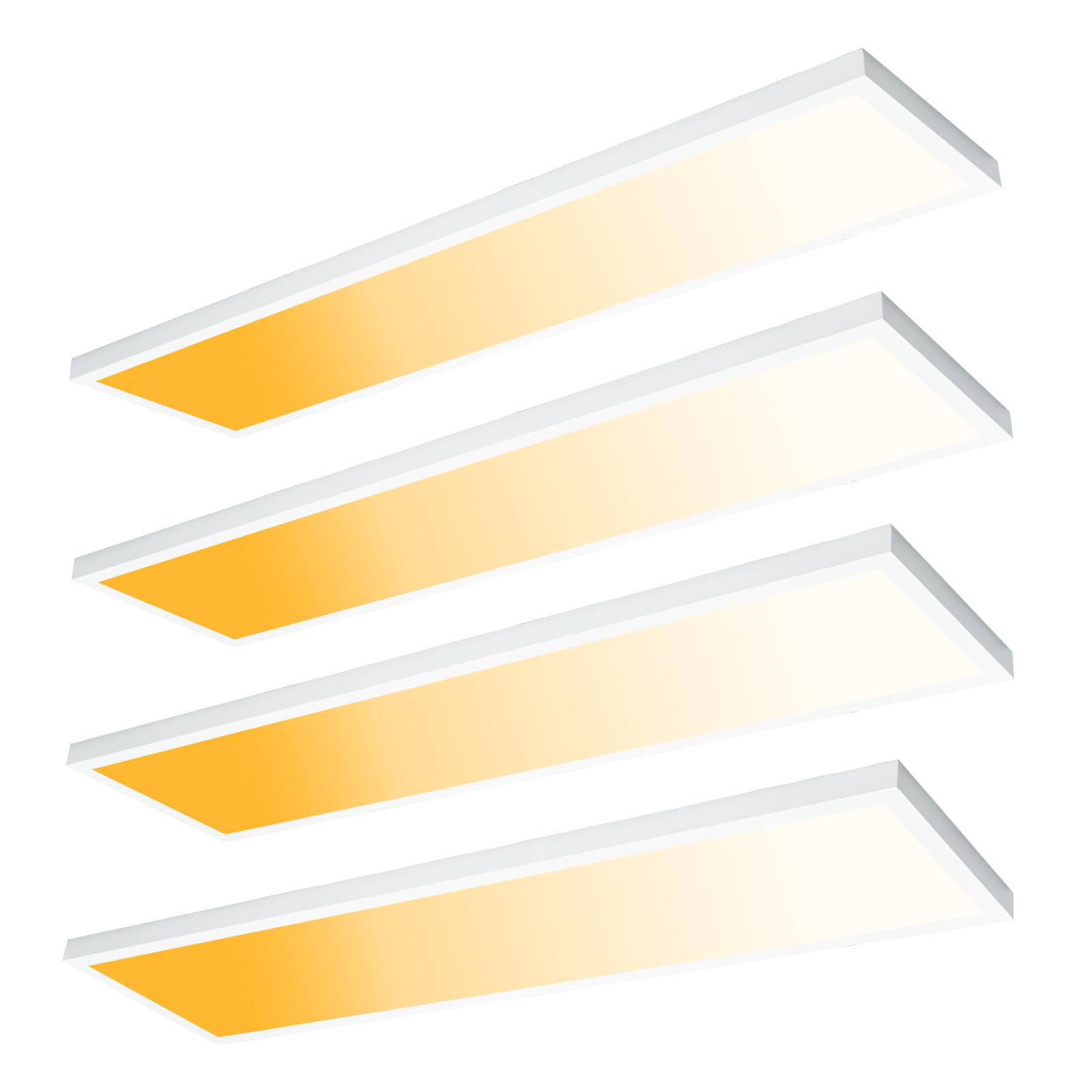 Mcacggo 1x4 LED Flat Panel Light Flush Mount 4-Pack, 3000K/4000K/5000K Selectable, Ultra-Thin Surface Mount LED Ceiling Light fo