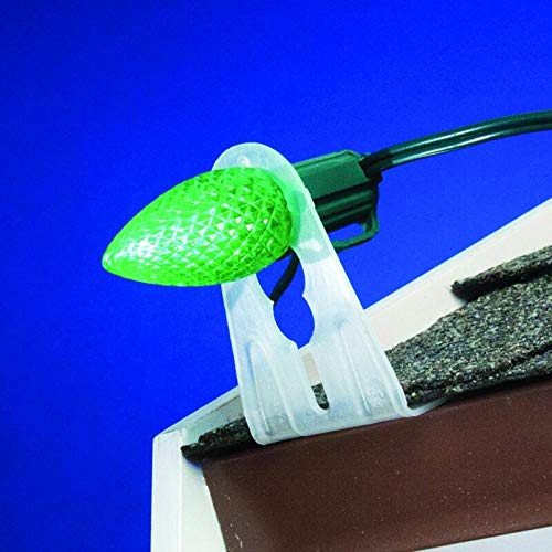 The Holiday Light Depot Pack of 100 Plastic Shingle Tab Clips for C7 and C9 Christmas Lights