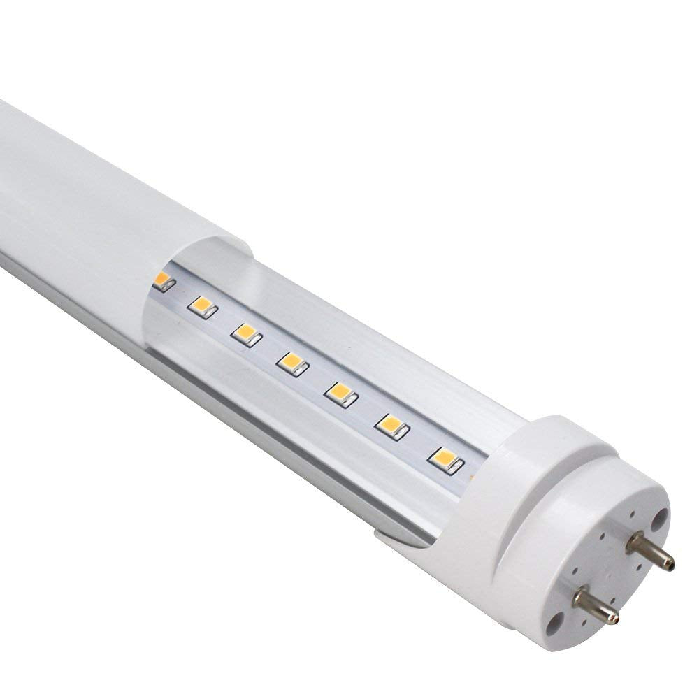 Lightingwill Led T8 Light Tube 2Ft, Warm White 3000K-3500K, Dual-End Powered Ballast Bypass, 1000Lumens 10W (24W Fluorescent Equ