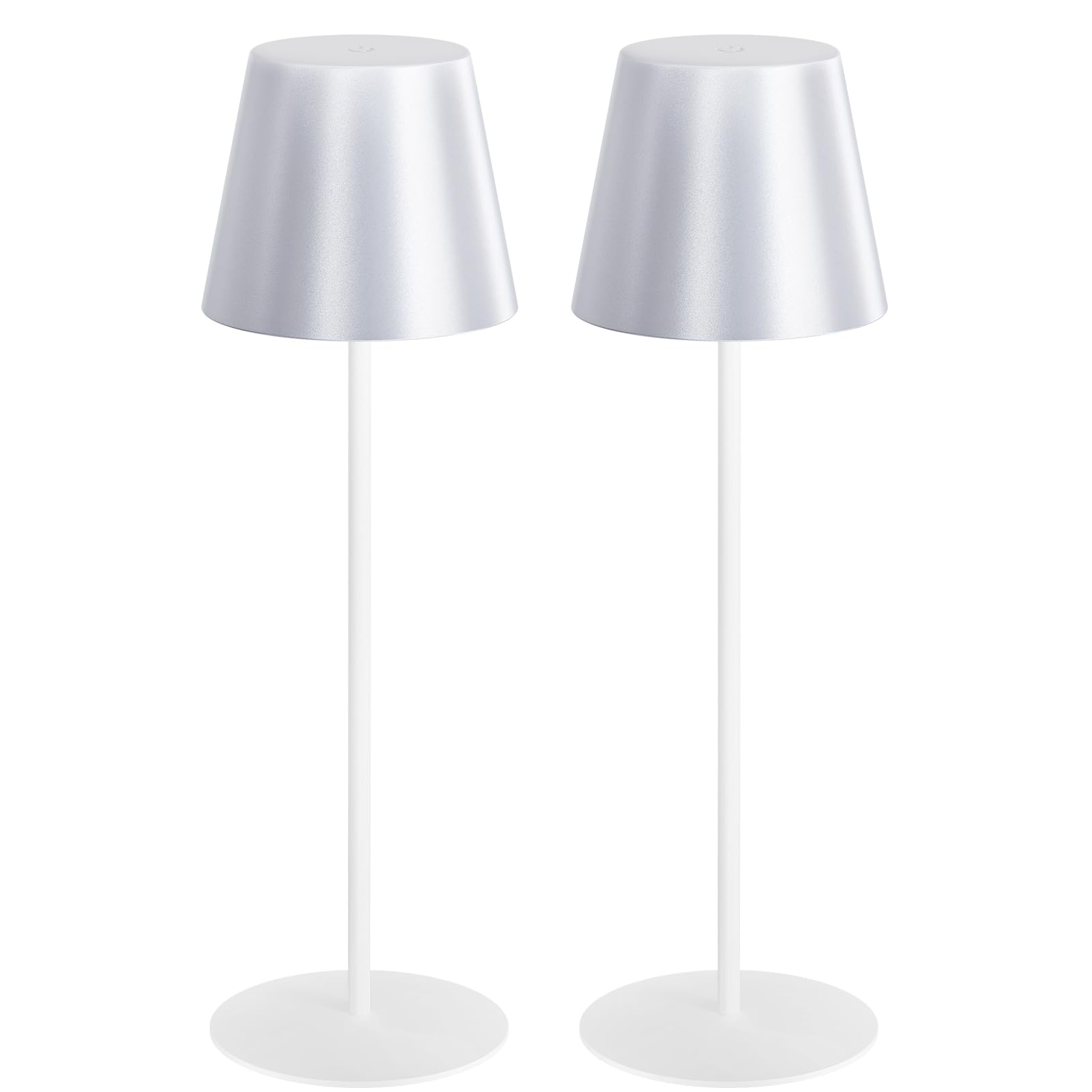uuffoo 2 Pack Cordless Table Lamp Rechargeable 5000mAH Battery Operated Lights Touch Control LED Portable Desk Lamps 3 Color Dim