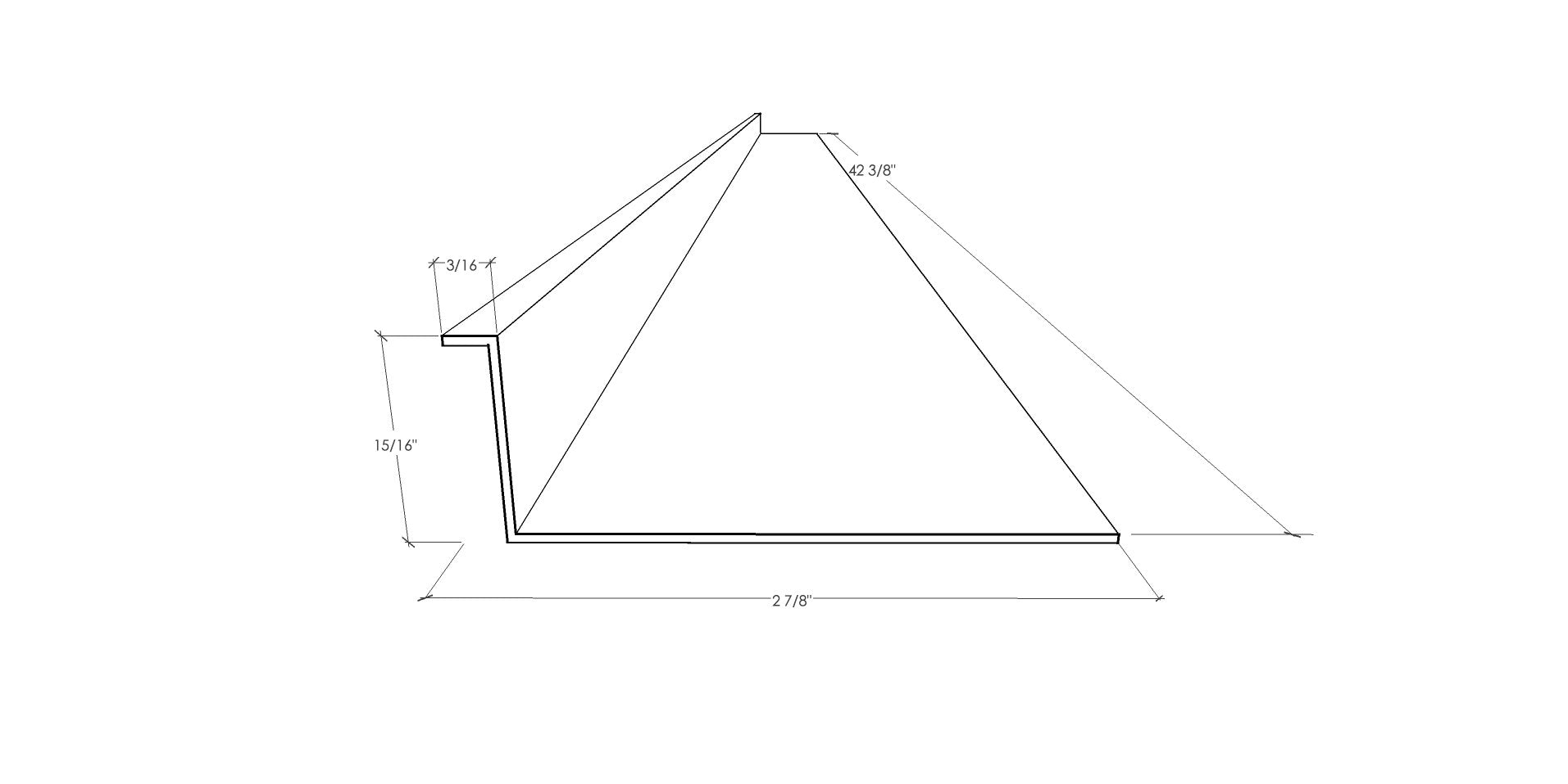 BEAM Lighting Under Cabinet Light Cover - L-Shaped 42" White Ribbed Acrylic Diffuser, Model UCL4-4238