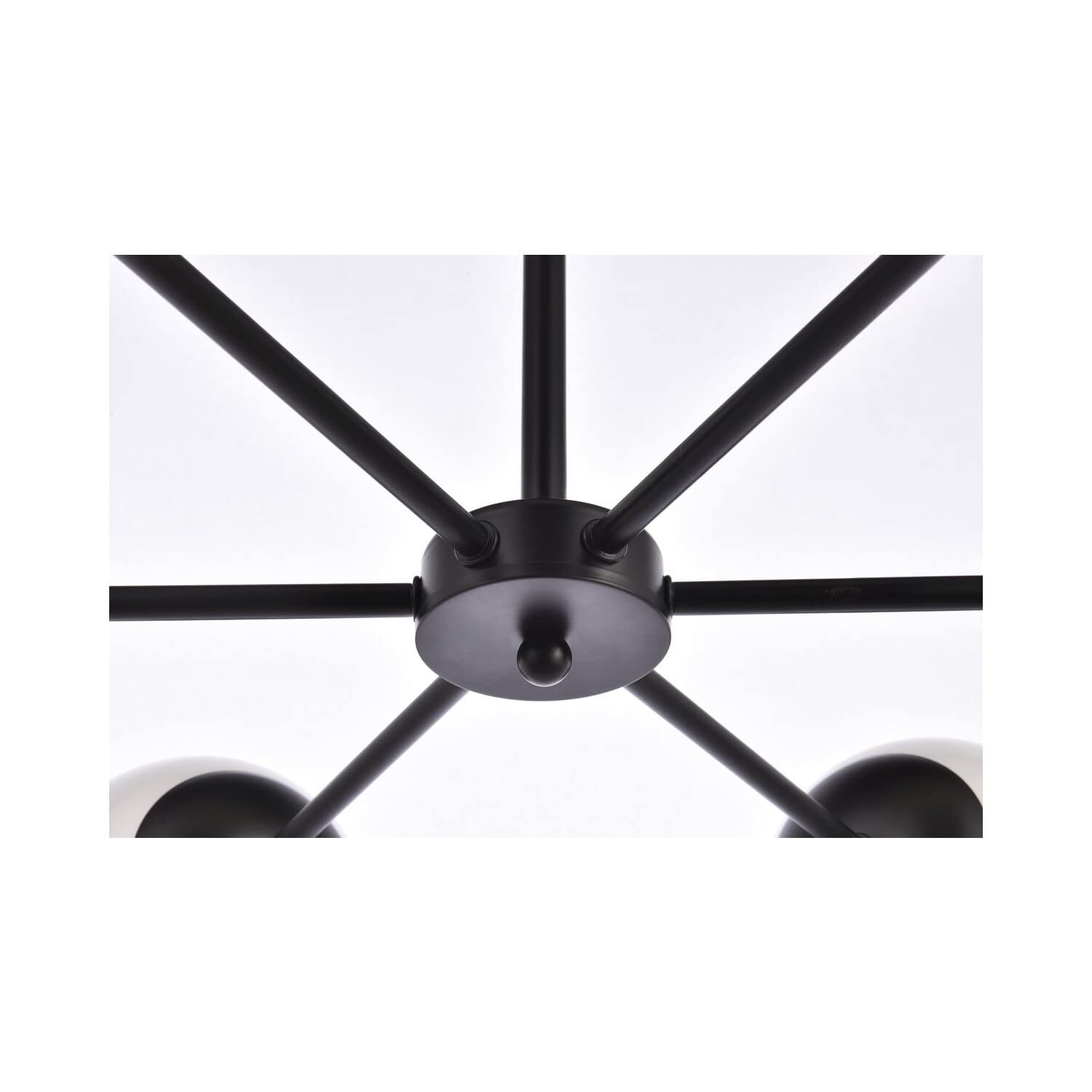 Elegant Lighting Living District Briggs 6-Light Mid-Century Metal Pendant in Black and White