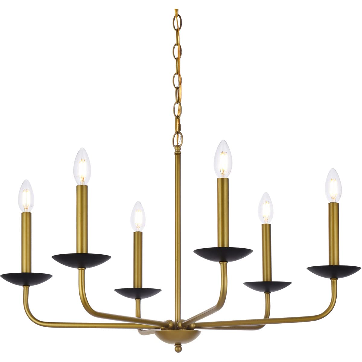 Living District Indoor Modern Home Decorative Bright Ceiling Cohen 30 inch Pendant in Black and Brass