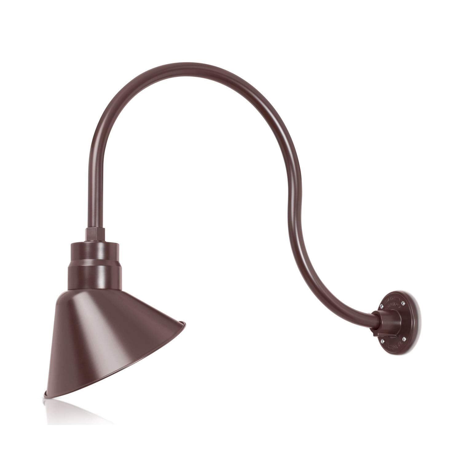 10in. Architectural Bronze Angle Shade Gooseneck Sign Light Fixture With 24in. Long Extension Arm - Wall Sconce Farmhouse, Vinta