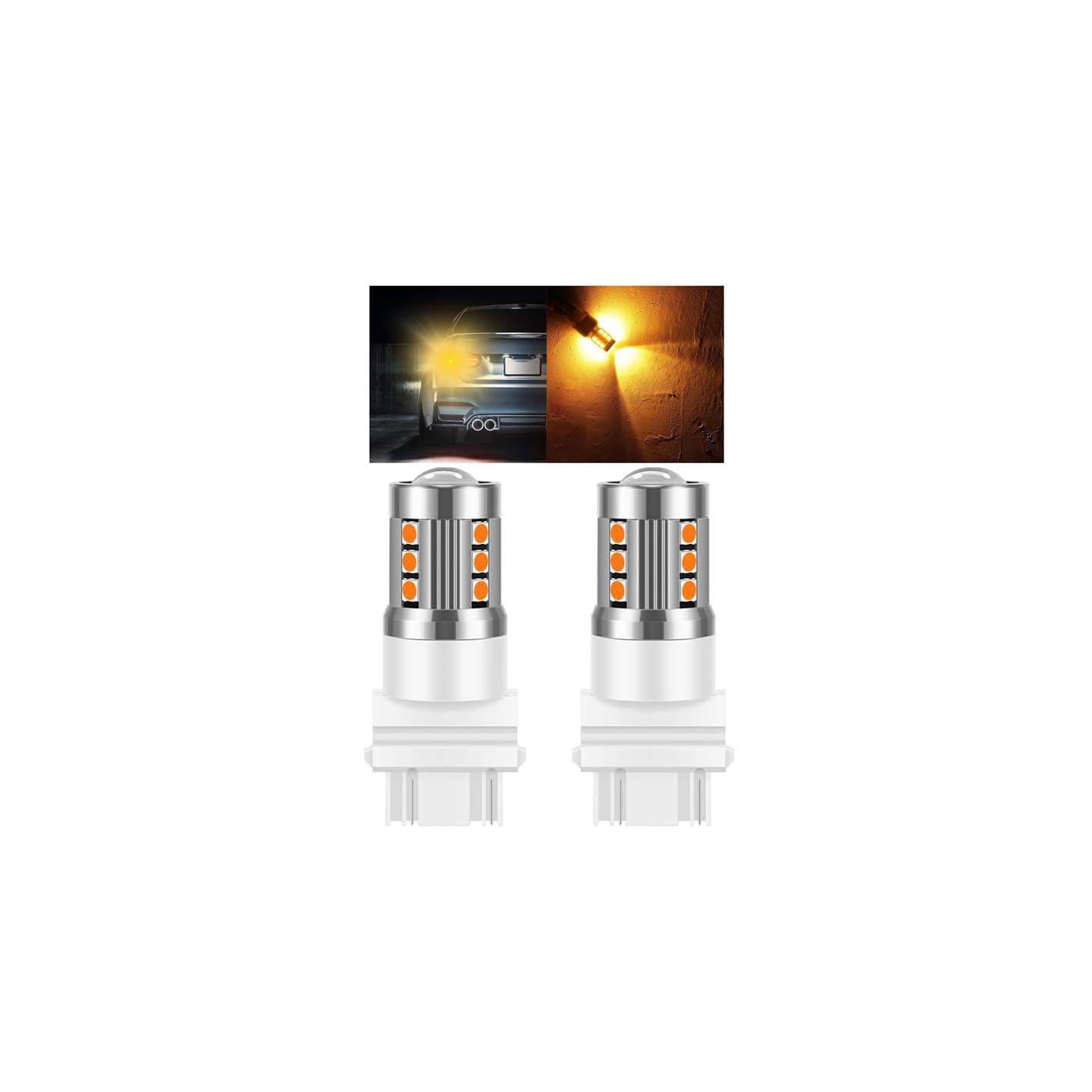 Mandark 3157 T25 Led Car Turn Signal Bulbs  2Pcs Super Bright Automotive Front Rear Blinker Light  Brighter Vehicle Marker Parking Lighting Accessories  Universal For Suv Sedan Truck (Yellow)
