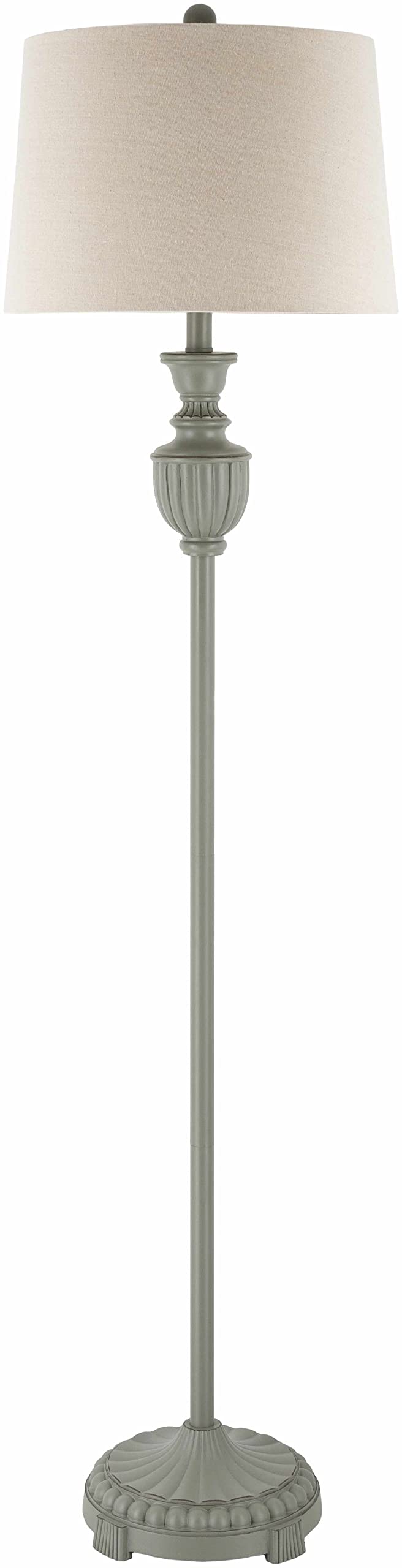 Boutiquerugs Nelspruit Floor Lamp For Living Room - Boho Standing Lighting - Shade Linen - Cream, Gray - 59'' H