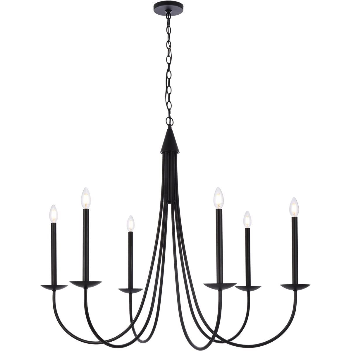 Living District Indoor Modern Home Decorative Bright Ceiling Cohen 42 inch Pendant in Black