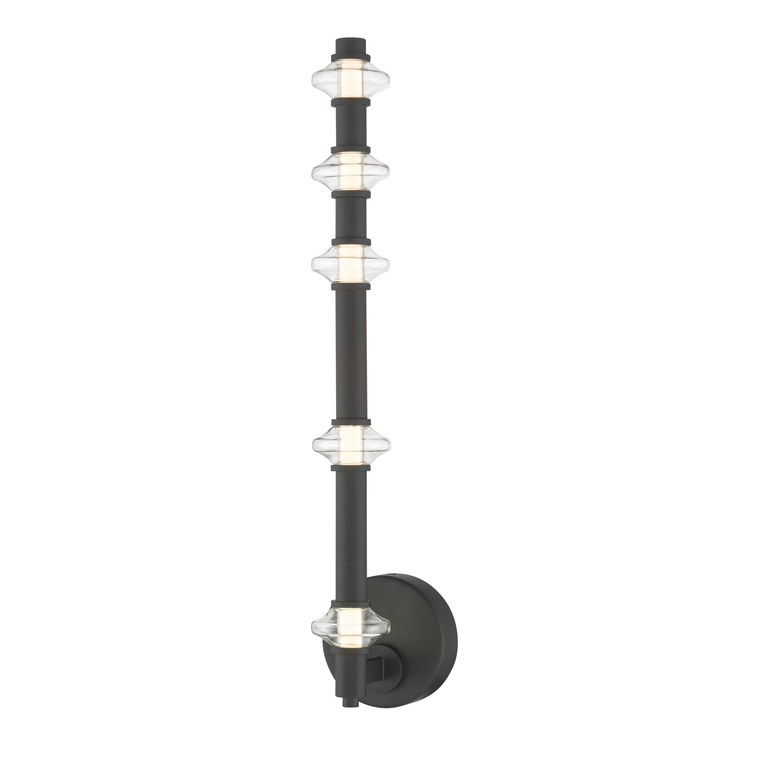 Minka-Lavery Pearl 21.5 High LED Wall Sconce - Dark Matte Black with Clear Glass