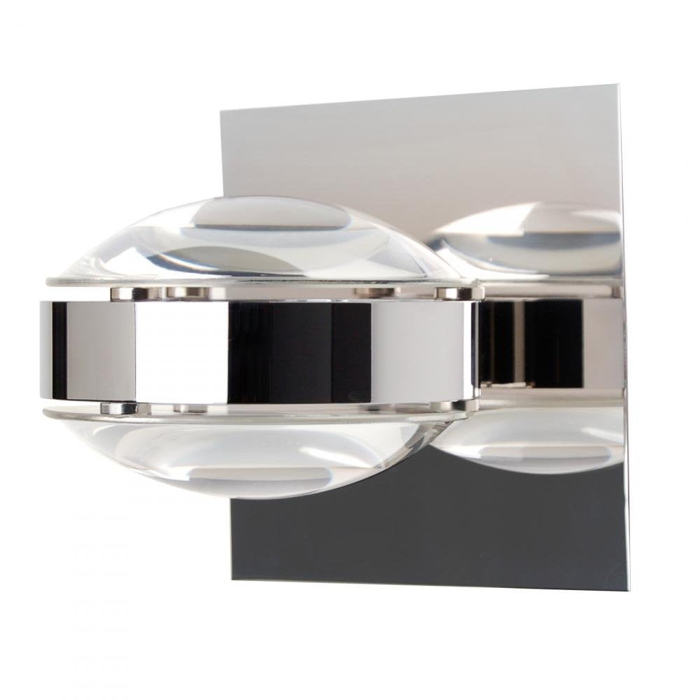 BESA OPTOS1W-CLCL-CR Contemporary Modern One Light Wall Sconce from Optos Collection in Chrome Finish,