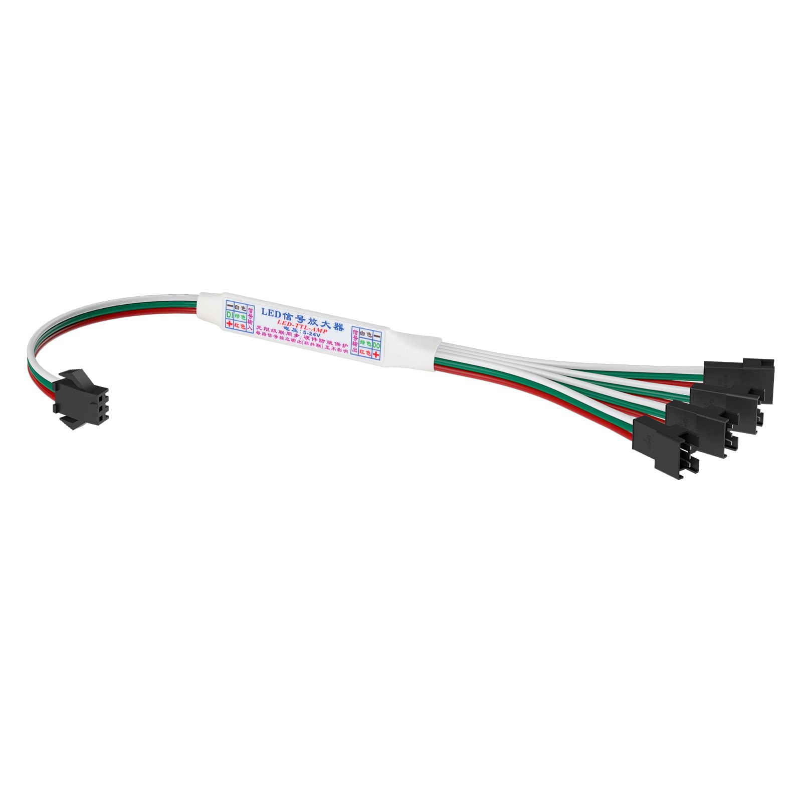 Addressible Led 4 Pin BTF-LIGHTING LED TTL Amplifier 1 to 4 for 3 Pin Addressable LED Strips ...