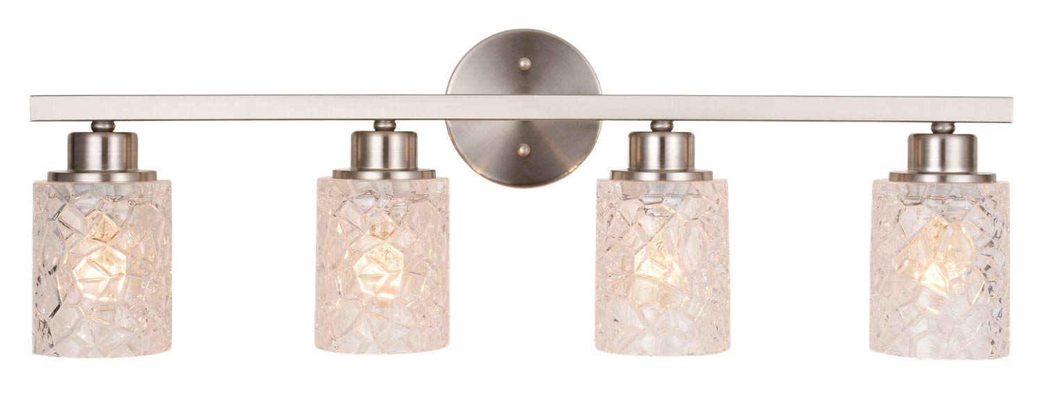 ALICE HOUSE Vanity Lights, 4 Light Wall Lighting, Brushed Nickel, ETL Listed, Model AL9082-W4