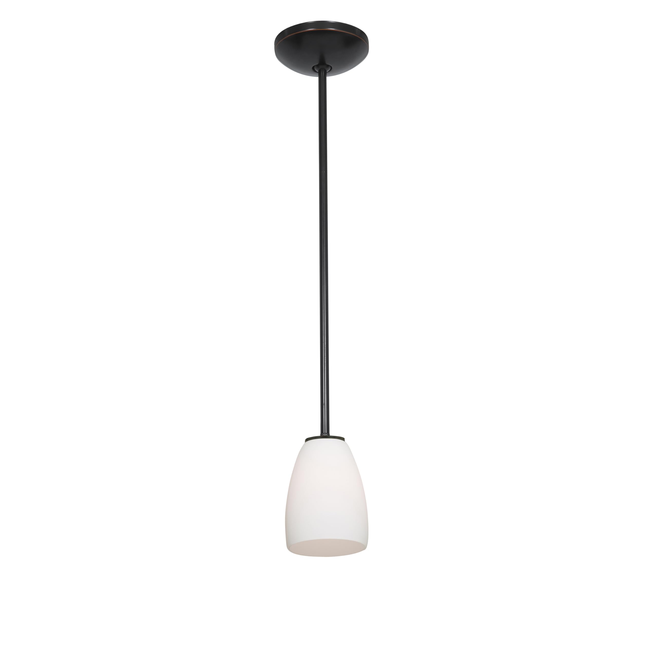Sherry Glass Pendant - Rods - Oil Rubbed Bronze Finish - Opal Glass Shade