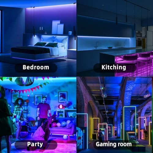 Ganzqh Led Lights For Bedroom 400Ft (4 Rolls Of 100Ft) Music Sync Color Changing Led Strip Lights, Led Light Strip With Remote,