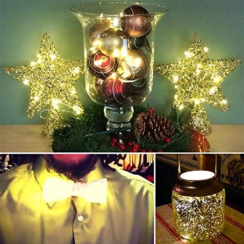 Ykb 6 Pcs Fairy Lights Led Starry String Lights With 20 Micro Leds On 3.3Ft/1M Copper Wire, Powered By 2Xcr2032(Incl) Batteries, For Wedding Party Holiday Halloween Christmas Decorations, Warm White