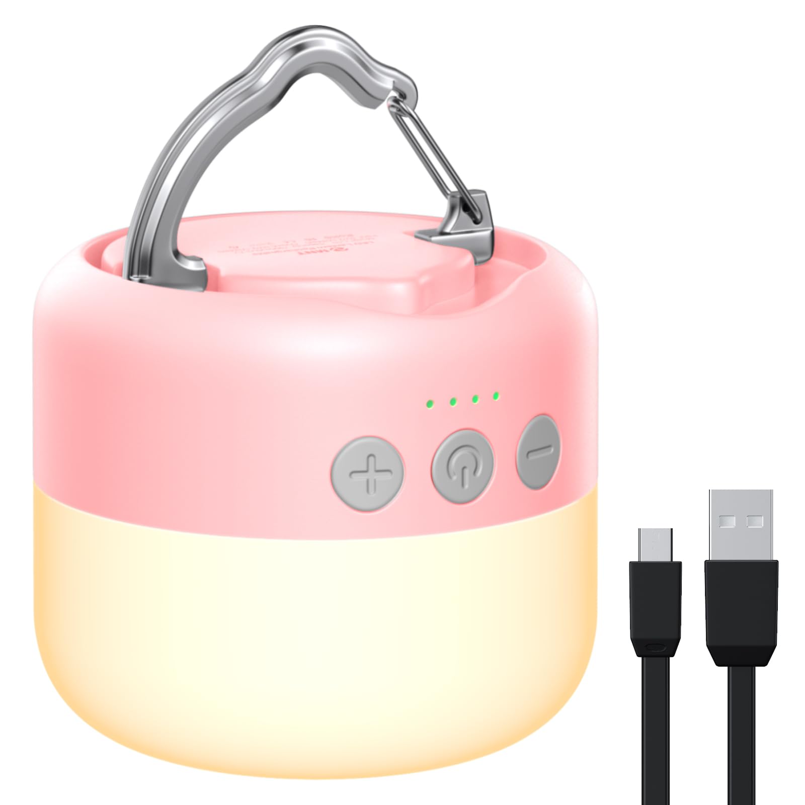 ZMNT LED Camping Lantern 1000LM Rechargeable 320H Running Time Water-Resistant Pink, Model C10, ABS Material