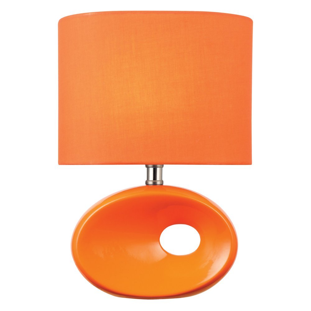 Lite Source Hennessy Table Lamp, Ceramic & Fabric, 5in x 9in x 12.5in, Orange, Model LS-22315ORN