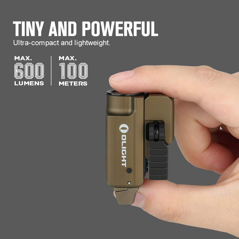 OLIGHT PL-Mini 2 Valkyrie 600 Lumens Magnetic USB Rechargeable Compact Hunting Gear with Adjustable Rail, High Performance CW LE