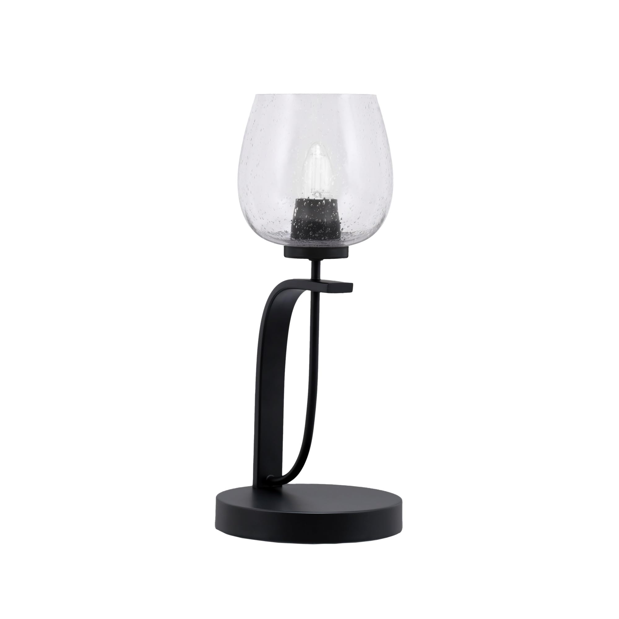 Cavella 1 Light Accent Lamp Shown in Matte Black Finish with 6&quot; Clear Bubble Glass