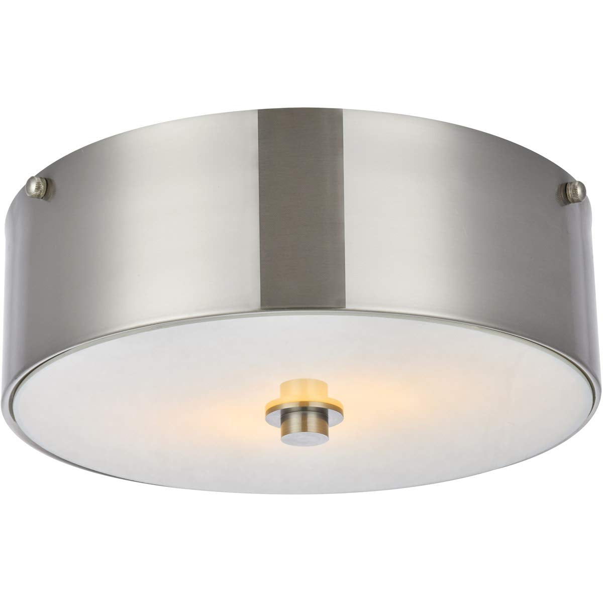 Living District Indoor Modern Home Decor Bright Hazen 2 Light 12 inch Burnished Nickel Flush Mount