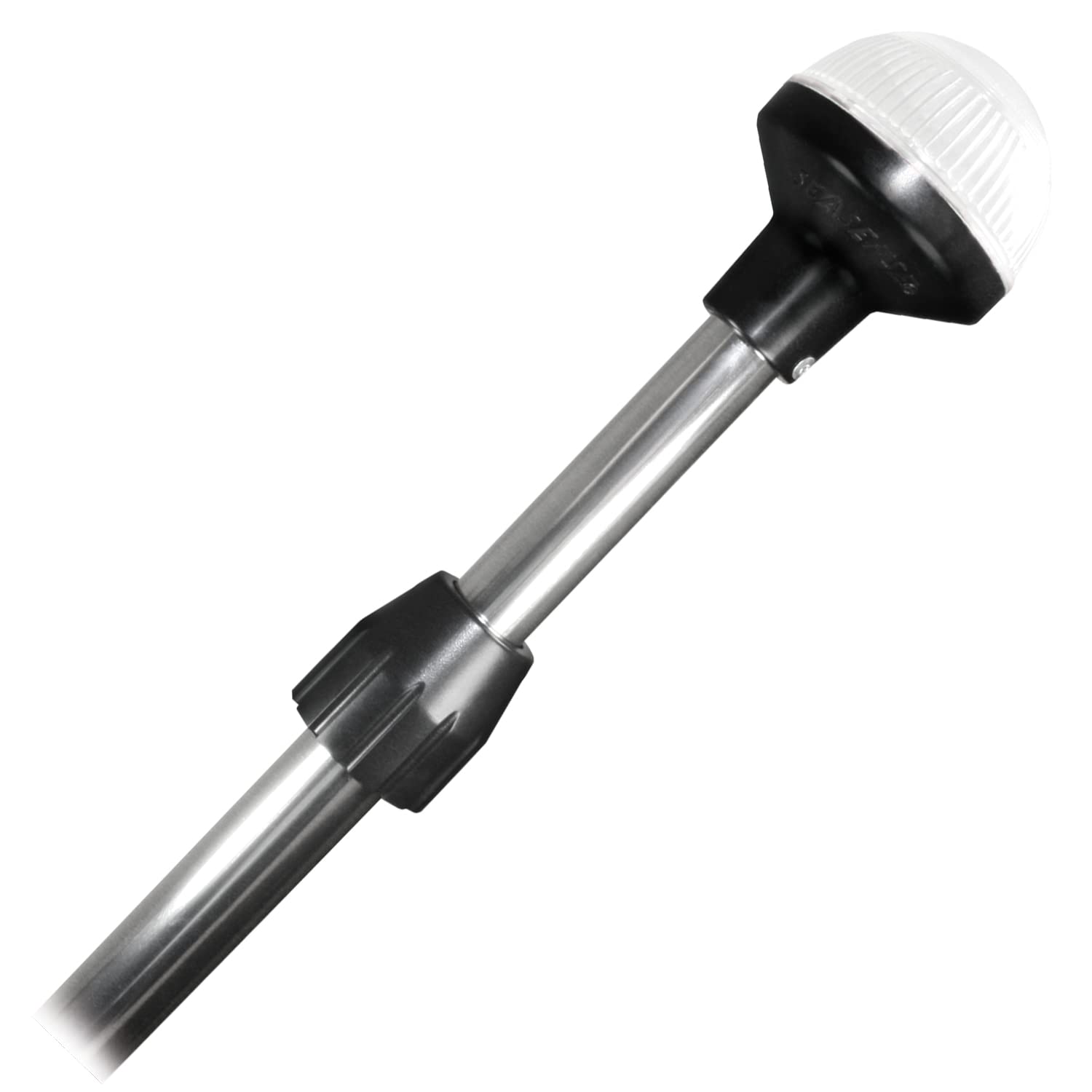 Seasense 26” - 48” Led Stern Light - Range Of 2 Nautical Miles - Easily Adjustable, Stowable Chrome Light For Boats, Kayaks, Canoes, Pontoons & Fishing Vessels Up To 39 Feet (Base Not Included)