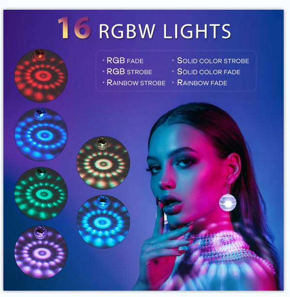 RAHAN LED Earrings Disco Ball - Rechargeable Light-Up Earrings for Women, Multi-Color, Model: disco-rgb