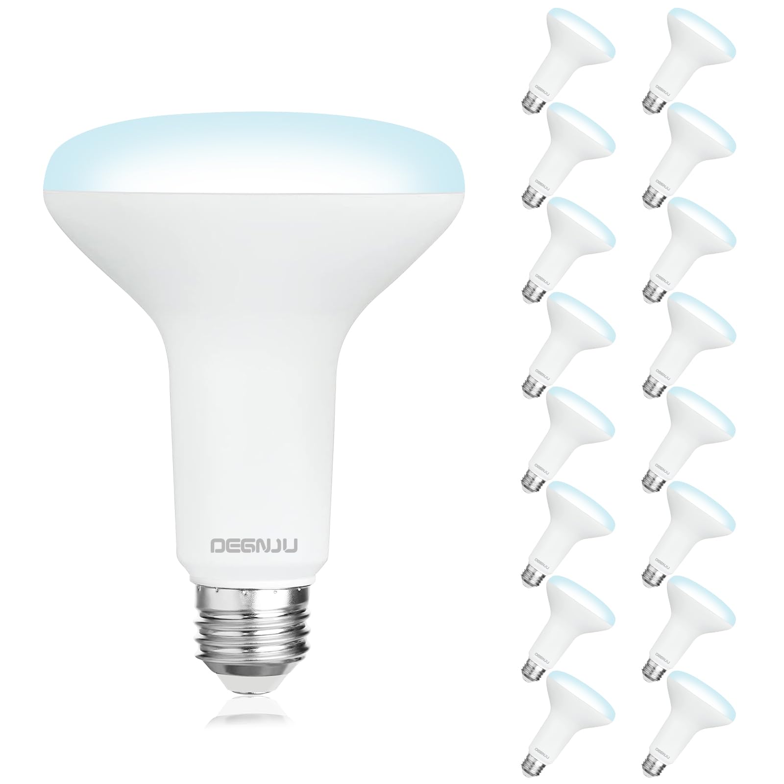 Degnju 16 Pack Br30 Led Bulb, Dimmable Indoor Flood Lights 7W Equivalent 65W 5000K Daylight, Cri80, 650 Lm, E26 Base, 15000 Life