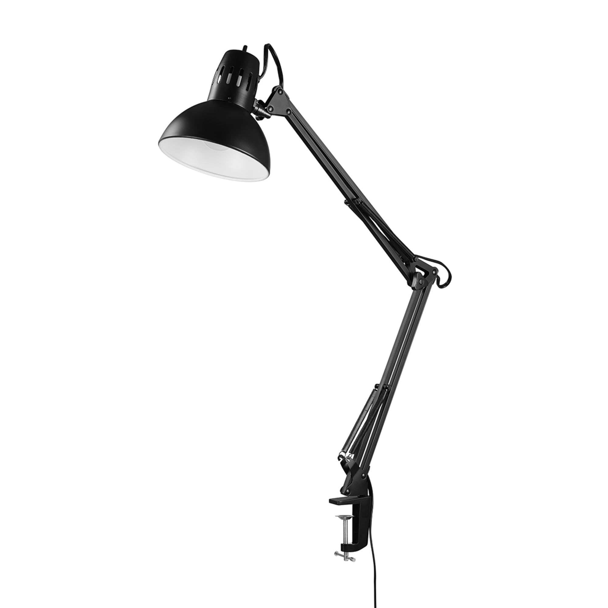 GLOBE Electric 12641 Architect 32 Swing-Arm Clamp-On Lamp, Black Architect, Finish, LED Bulb Included
