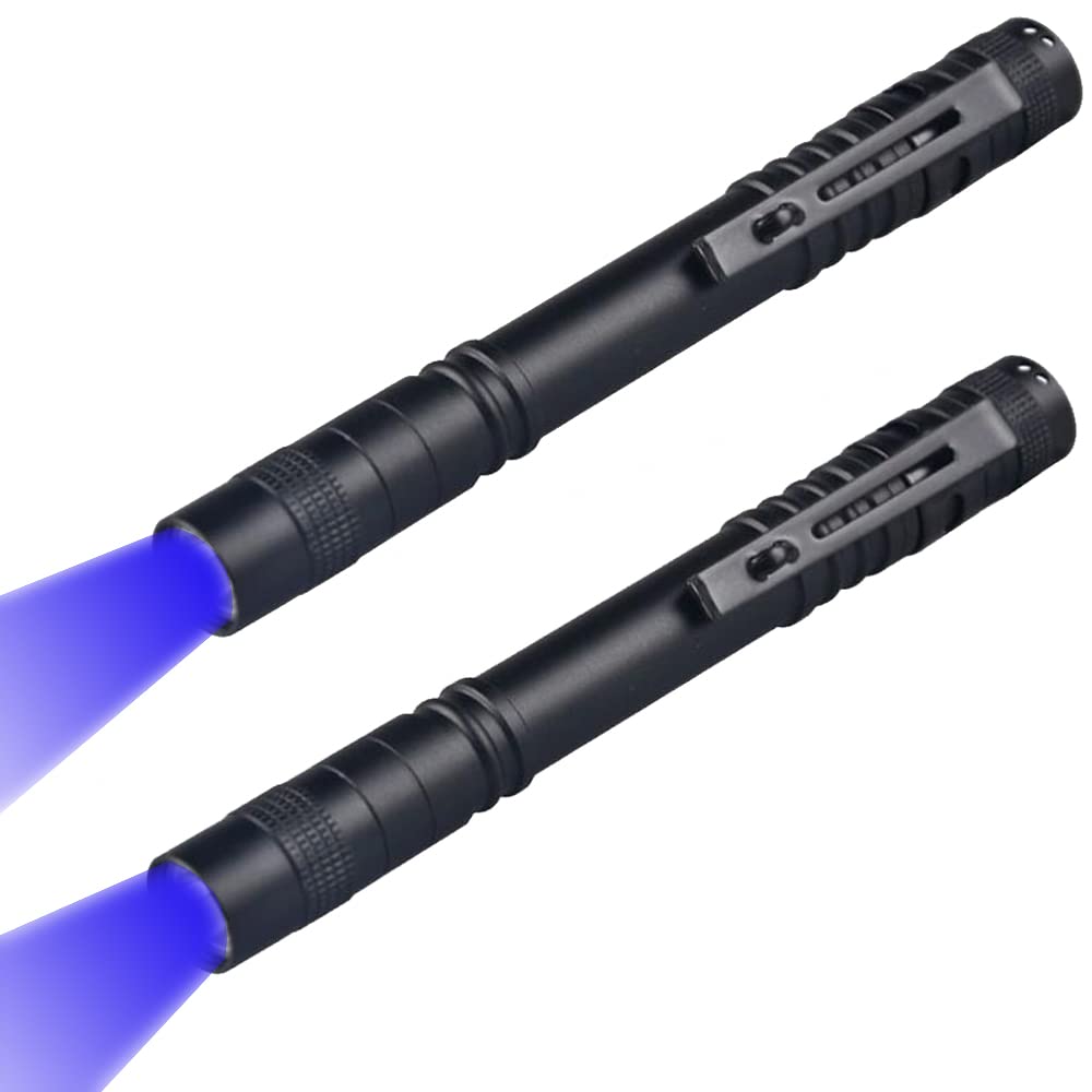WONDSUNSON 2 x Blue Light Penlight Pen Type Flashlight One Mode Blue Light LED Torch for Camping Hiking Fishing Hunting Animal P