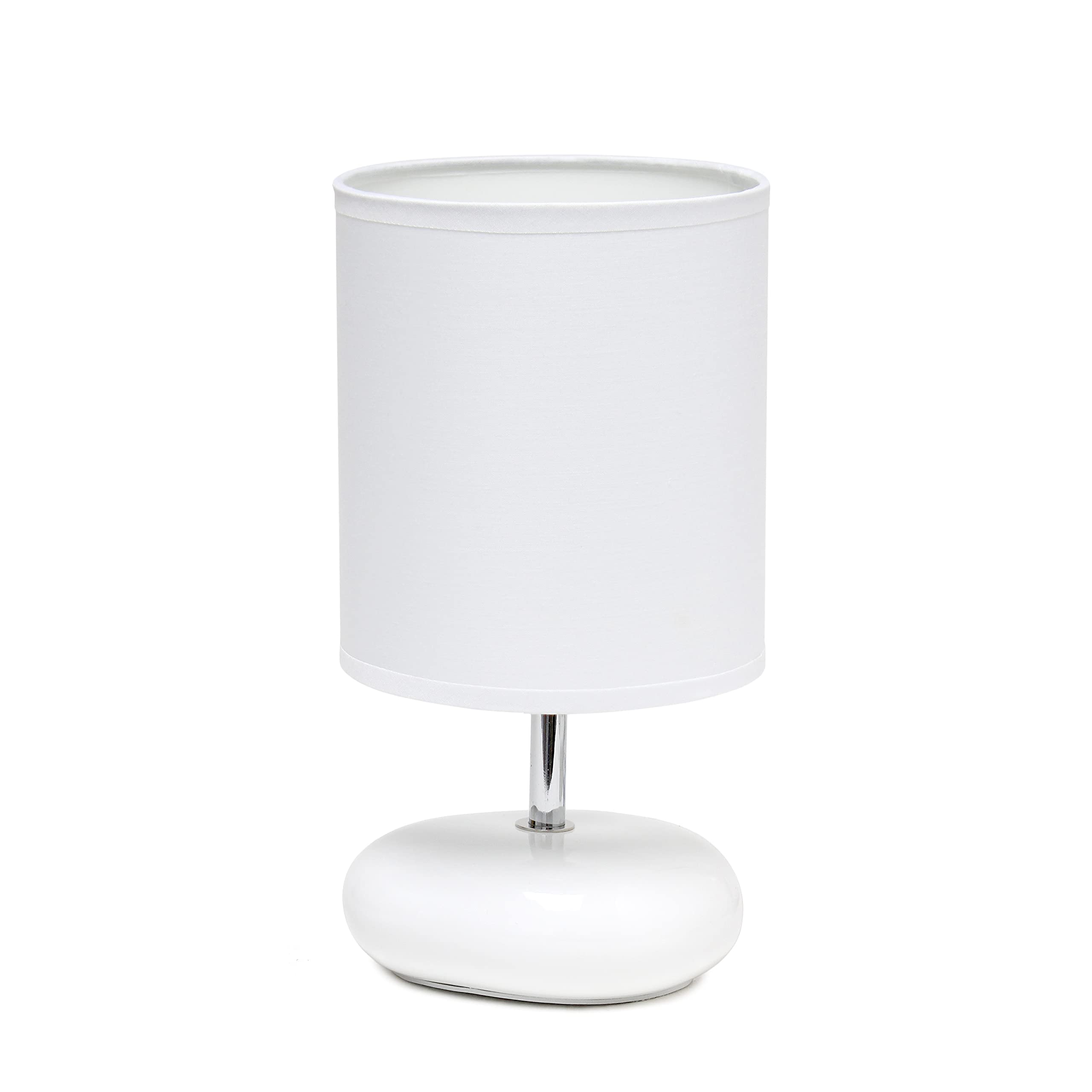 Simple Designs LT2005-WHT Small Table Lamp, Ceramic, White, 1 Size