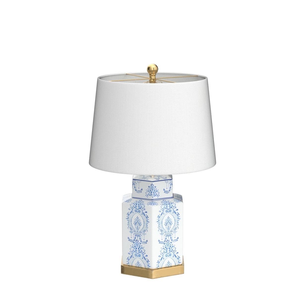 SAFAVIEH 23-Inch Bodin Table Lamp Set of 2, Blue/White, LED Bulbs Included, Ideal for Bedroom, Living Room, Home Office