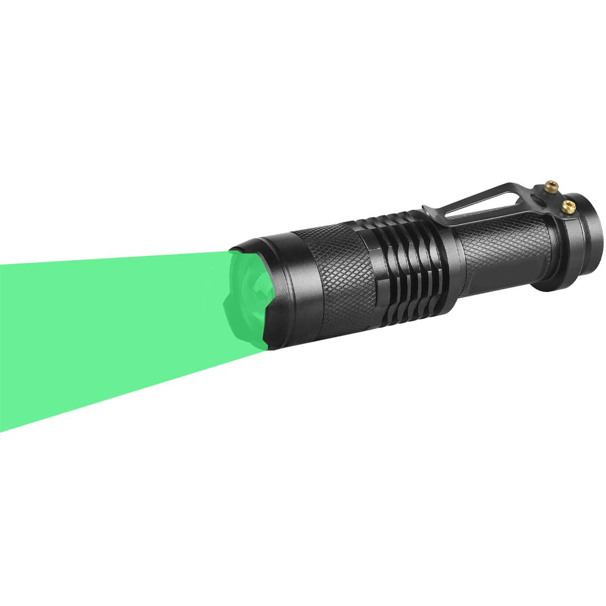 WAYLLSHINE Green LED Flashlight, Mini Hunting Light, 1 Mode, Aluminum, Model WLS-SK68-GREEN-1M