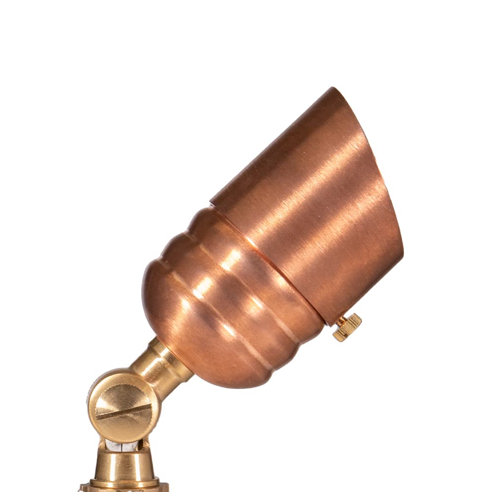 VOLT Mini Spotlight - 12V Copper Outdoor Light with 5W 2700K LED Bulb, 400 Lumen for Landscape Lighting
