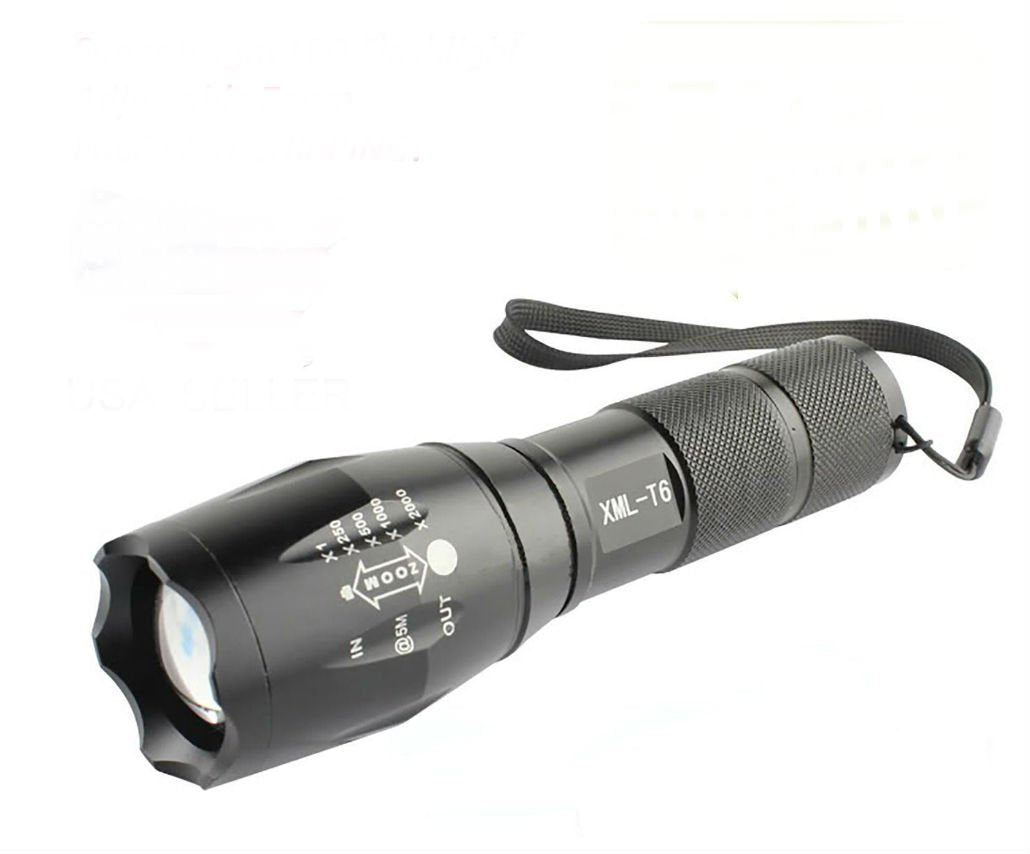 10000 Lumens XM-L T6 Zoomable Tactical Military LED 18650 Flashlight Torch Lamp