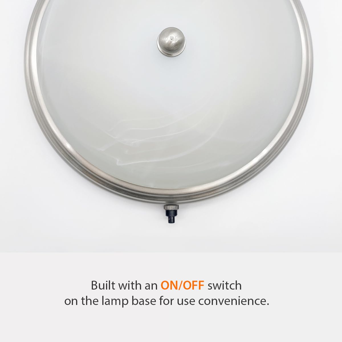 Dream Lighting 12V DC LED Glass Ceiling Light Fixture - 9 inch Soft White Dome Light with Switch for RV/Boat/Trailer