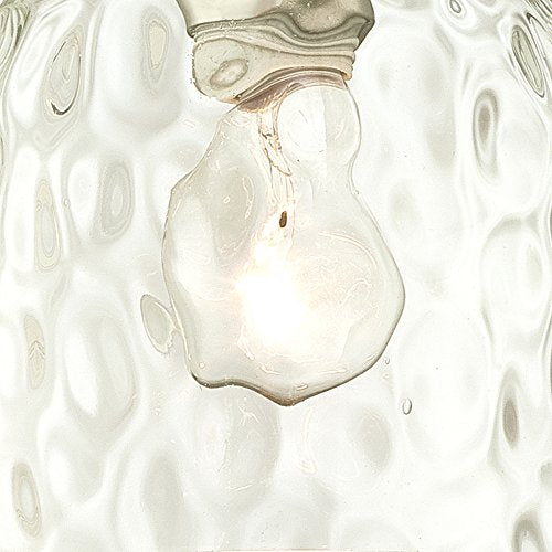 Westinghouse One-Light Indoor Mini Pendant, Brushed Nickel Finish, Clear Hammered Glass, Model 6328800